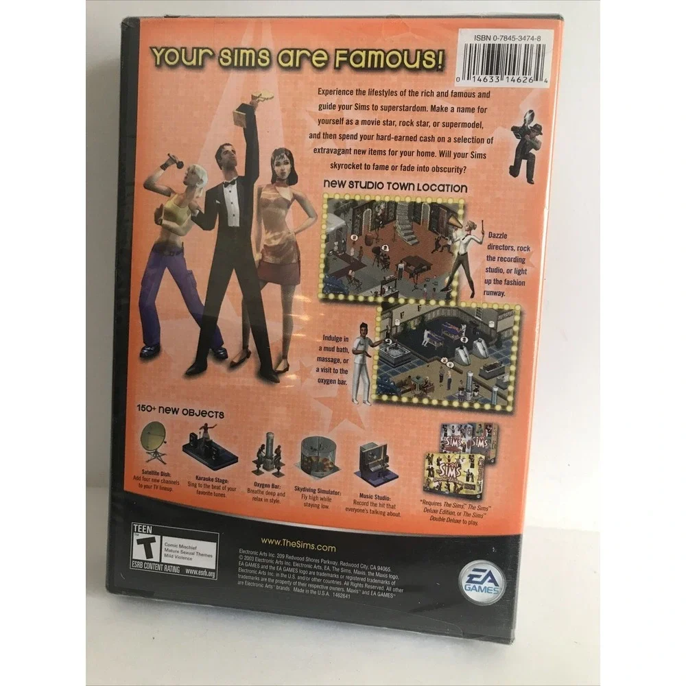 Sims: Superstar Expansion Pack (PC, 2003) new never opened‎ NEW